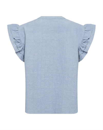  Leveté Room - LR-Lennon 2 Bluse - Blue Cotton